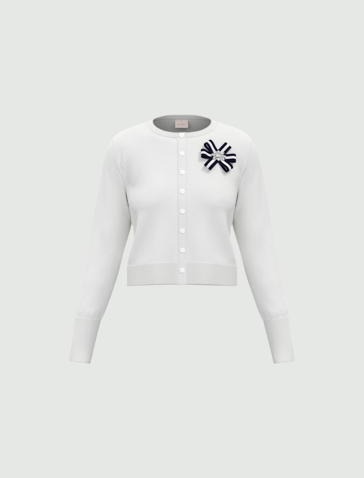 Short stretch viscose cardigan - WHITE - Emme - 5