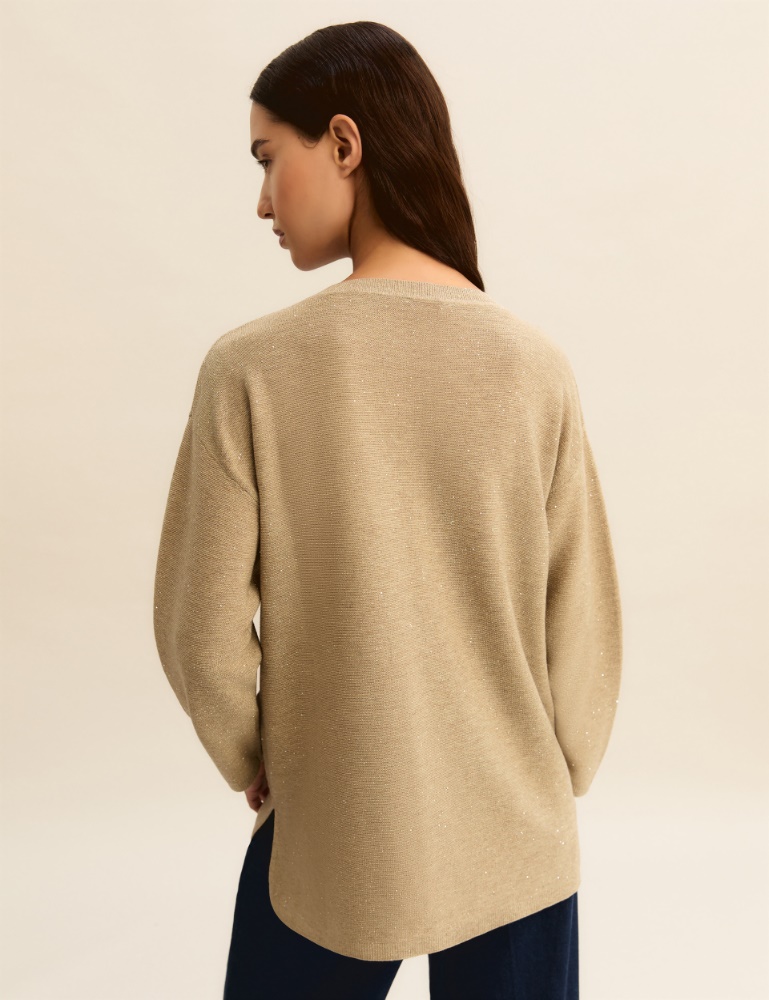 Lurex and micro sequin-adorned sweater - Emme - 3