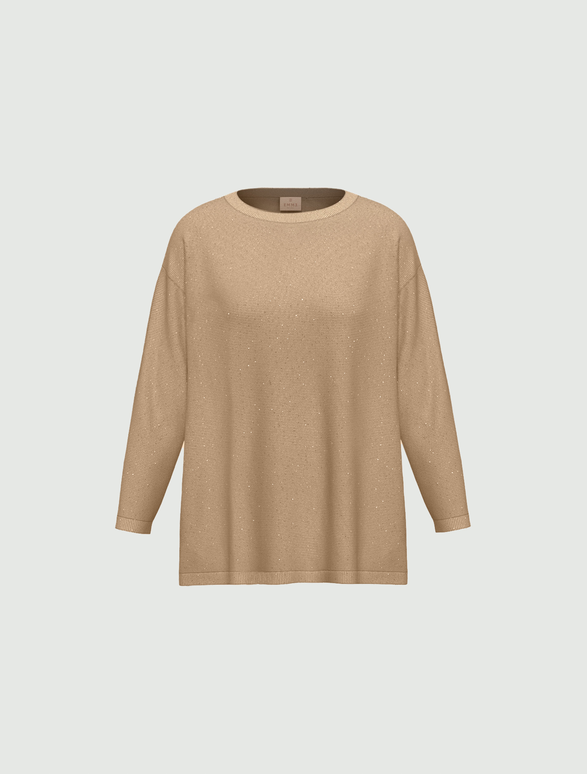 Lurex and micro sequin-adorned sweater - BEIGE - Emme - 4