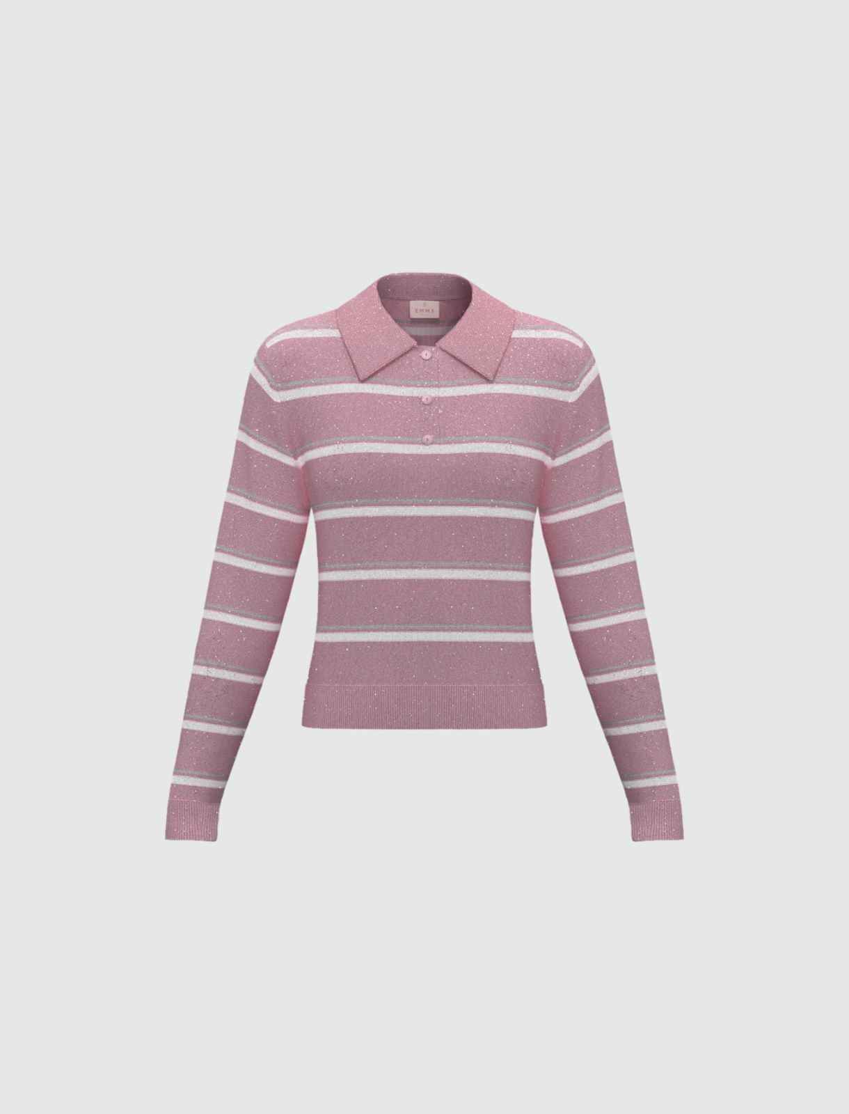 Lurex and sequin-adorned polo shirt - LAVENDER - Emme - 4