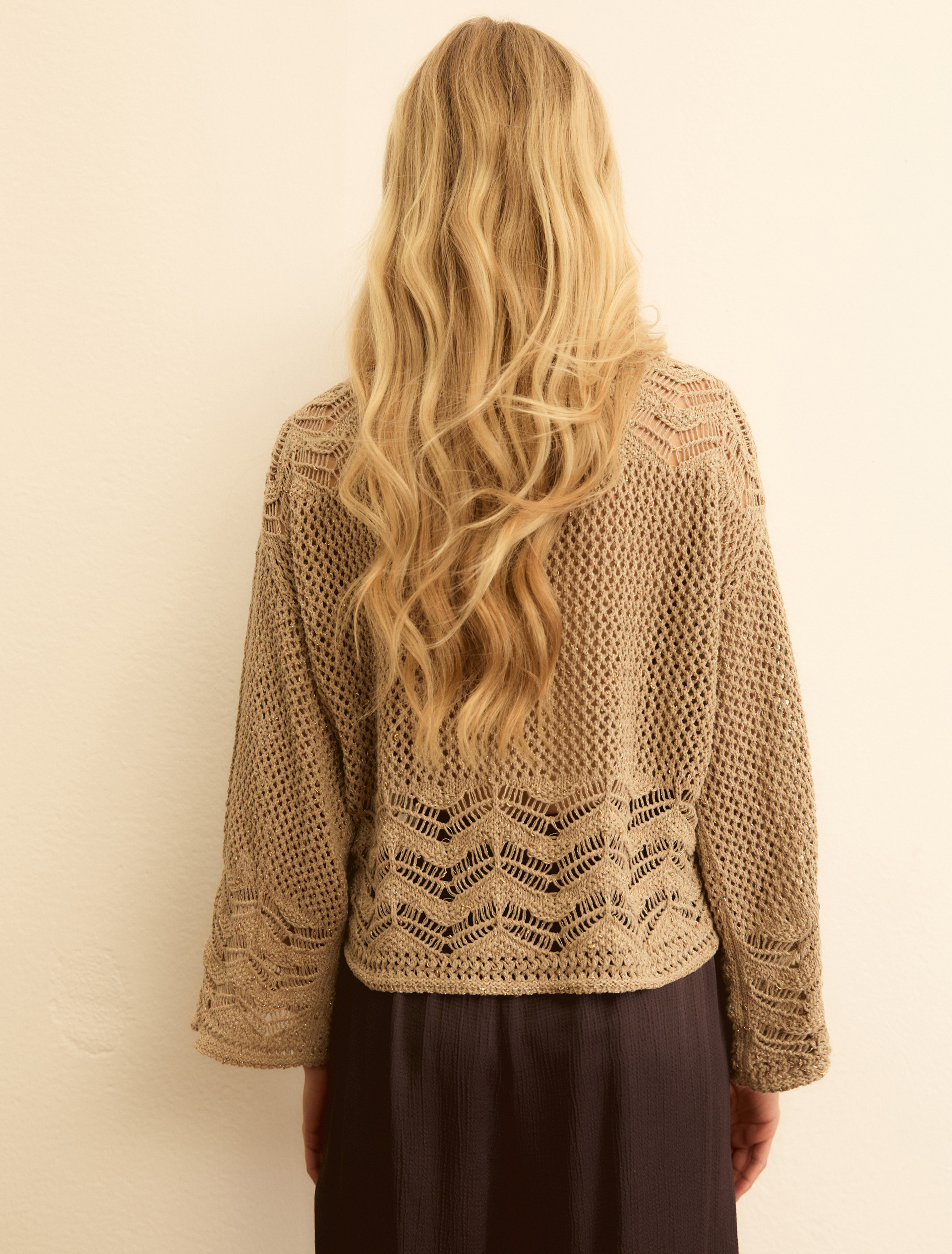 Lurex-detail sweater - CAMEL - Emme - 3
