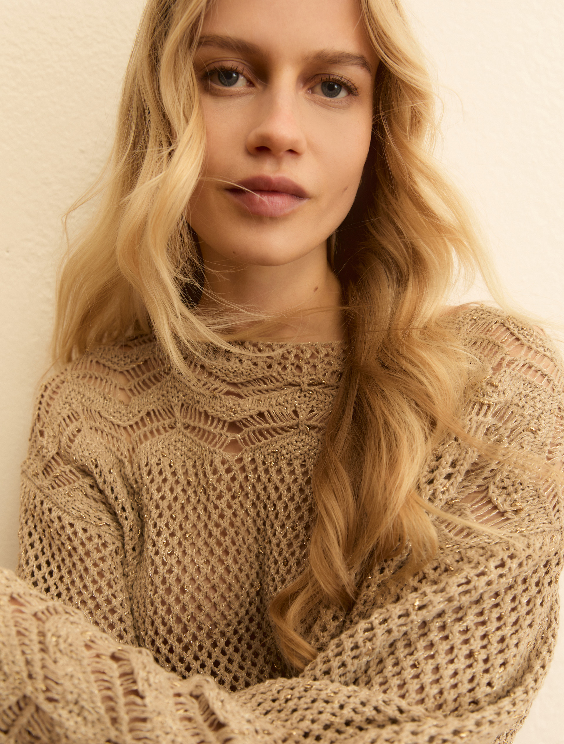 Lurex-detail sweater - CAMEL - Emme - 4