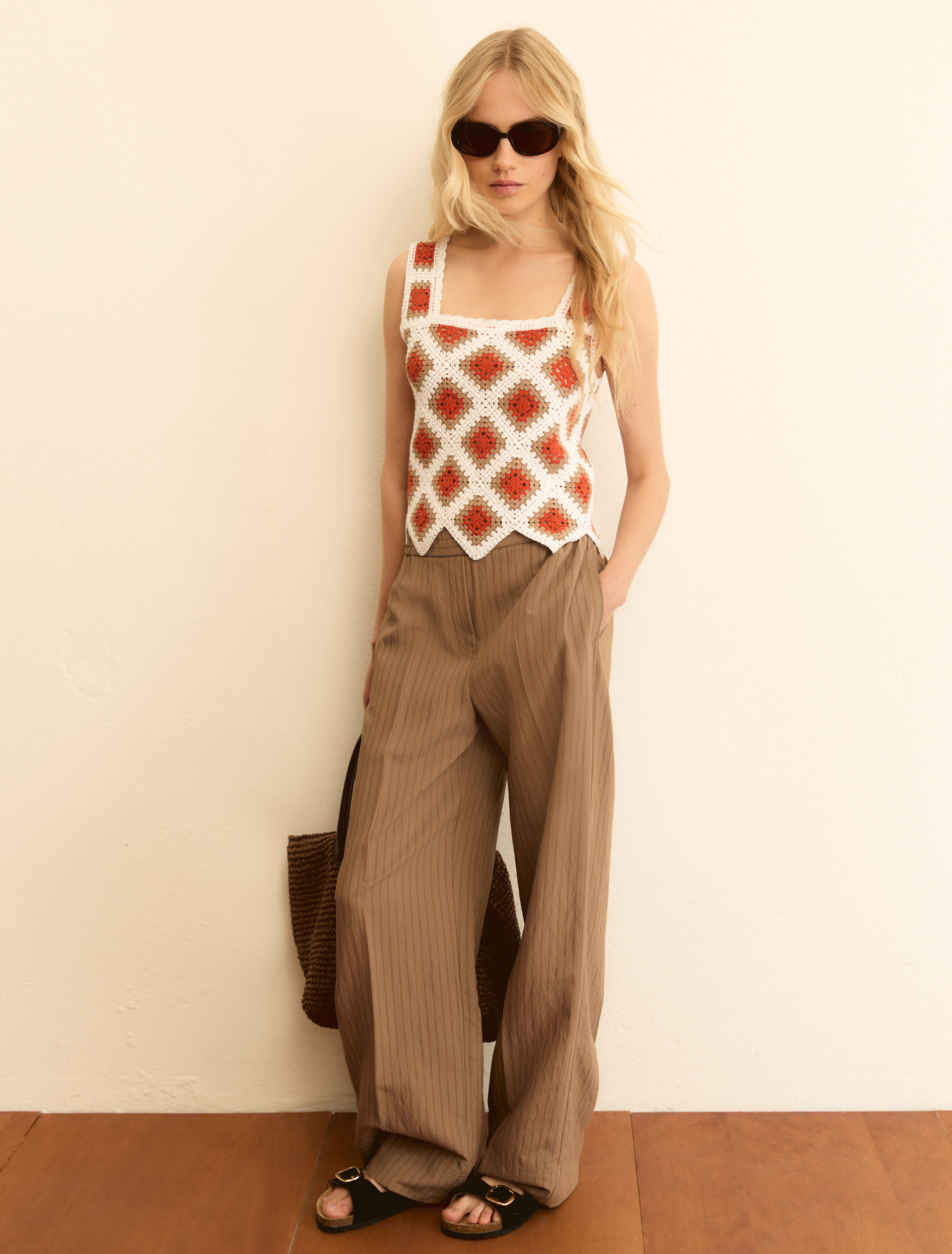 Sleeveless crochet-knit top - WHITE - Emme - 4