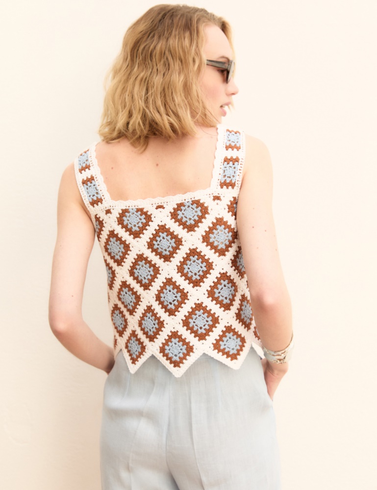 Gilet in crochet con bordo sagomato - Emme - 3