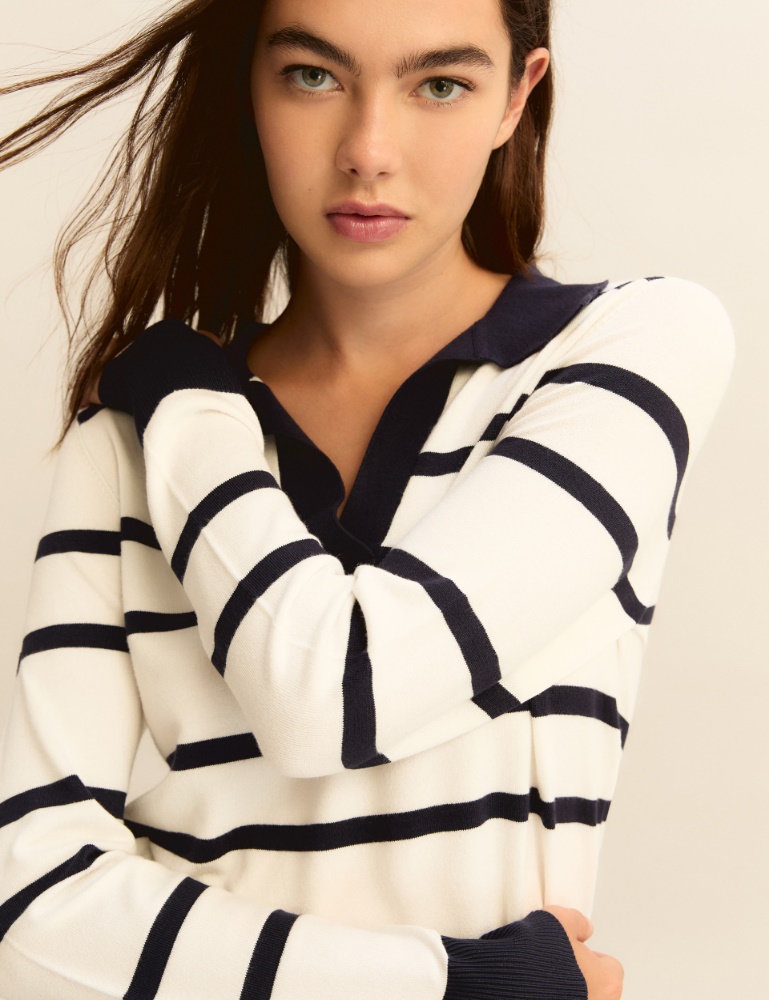 Slim-fit stretch viscose polo shirt - Emme - 5