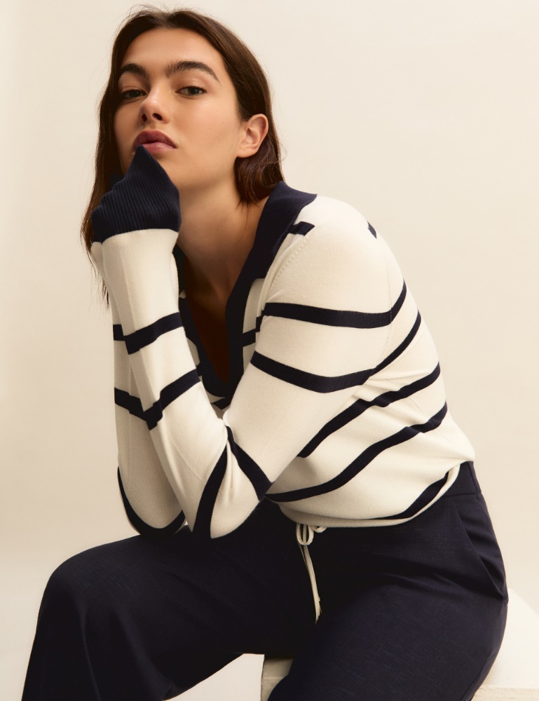 Slim-fit stretch viscose polo shirt - Emme