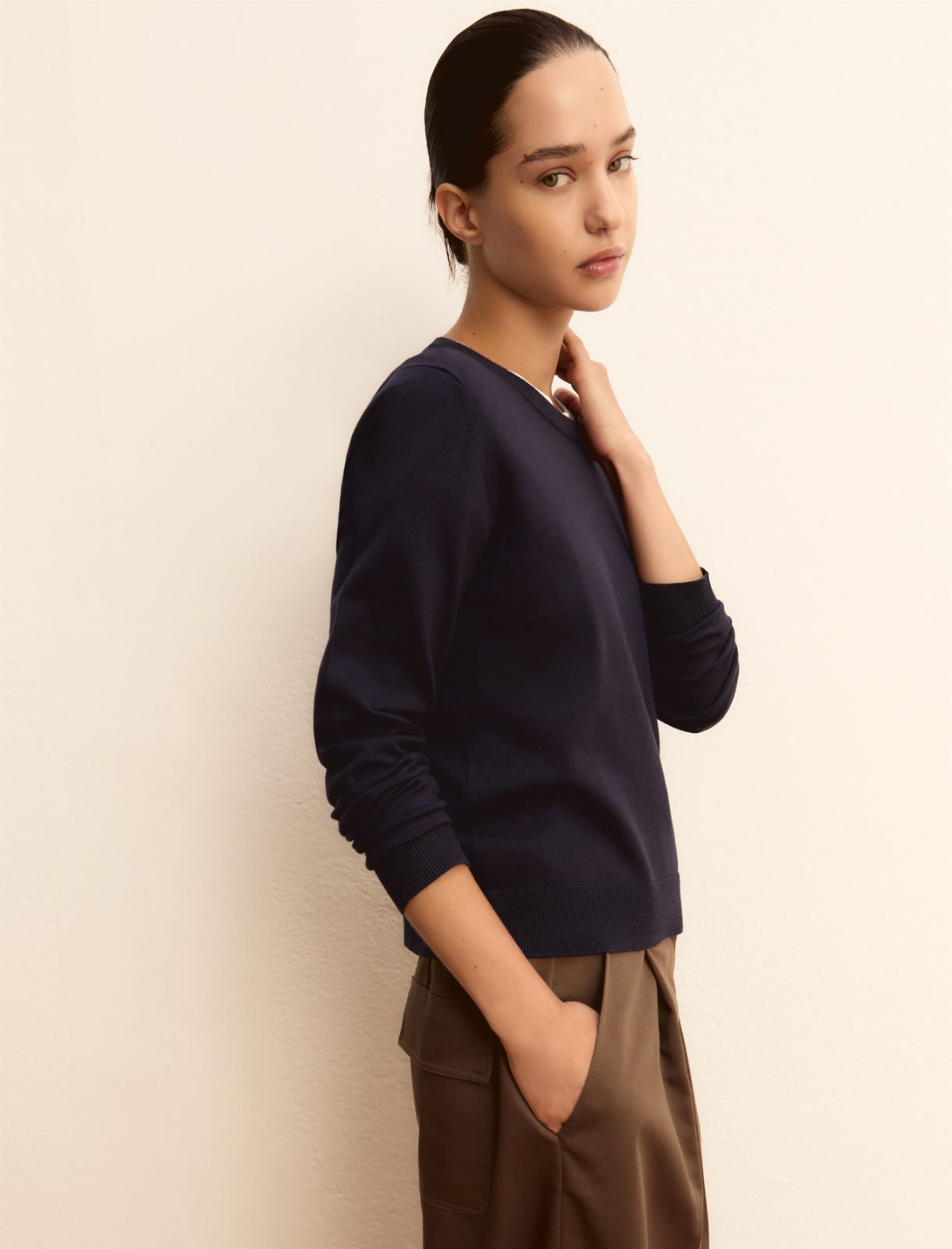 Stretch viscose sweater - NAVY - Emme - 4