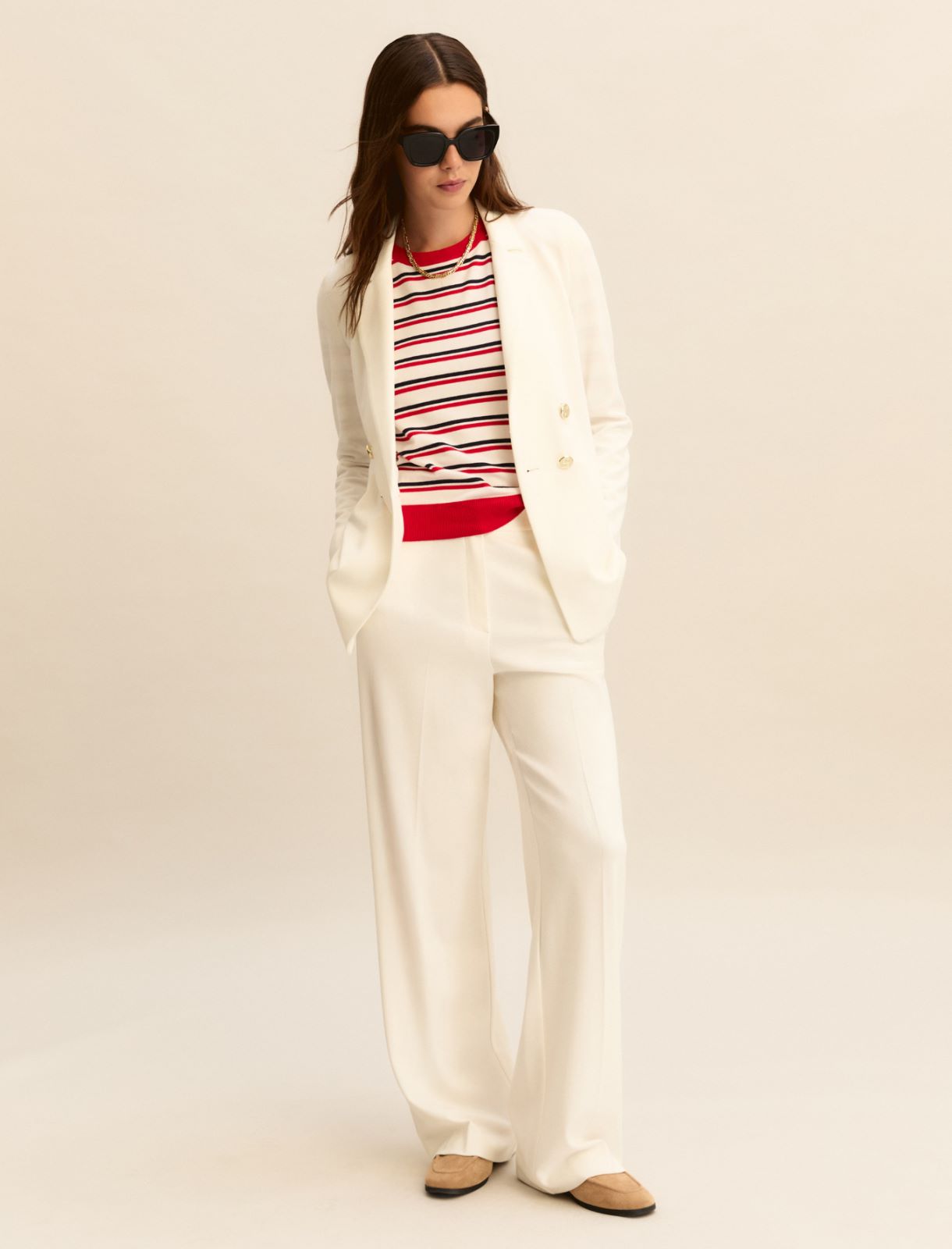 Stretch viscose sweater - WHITE - Emme