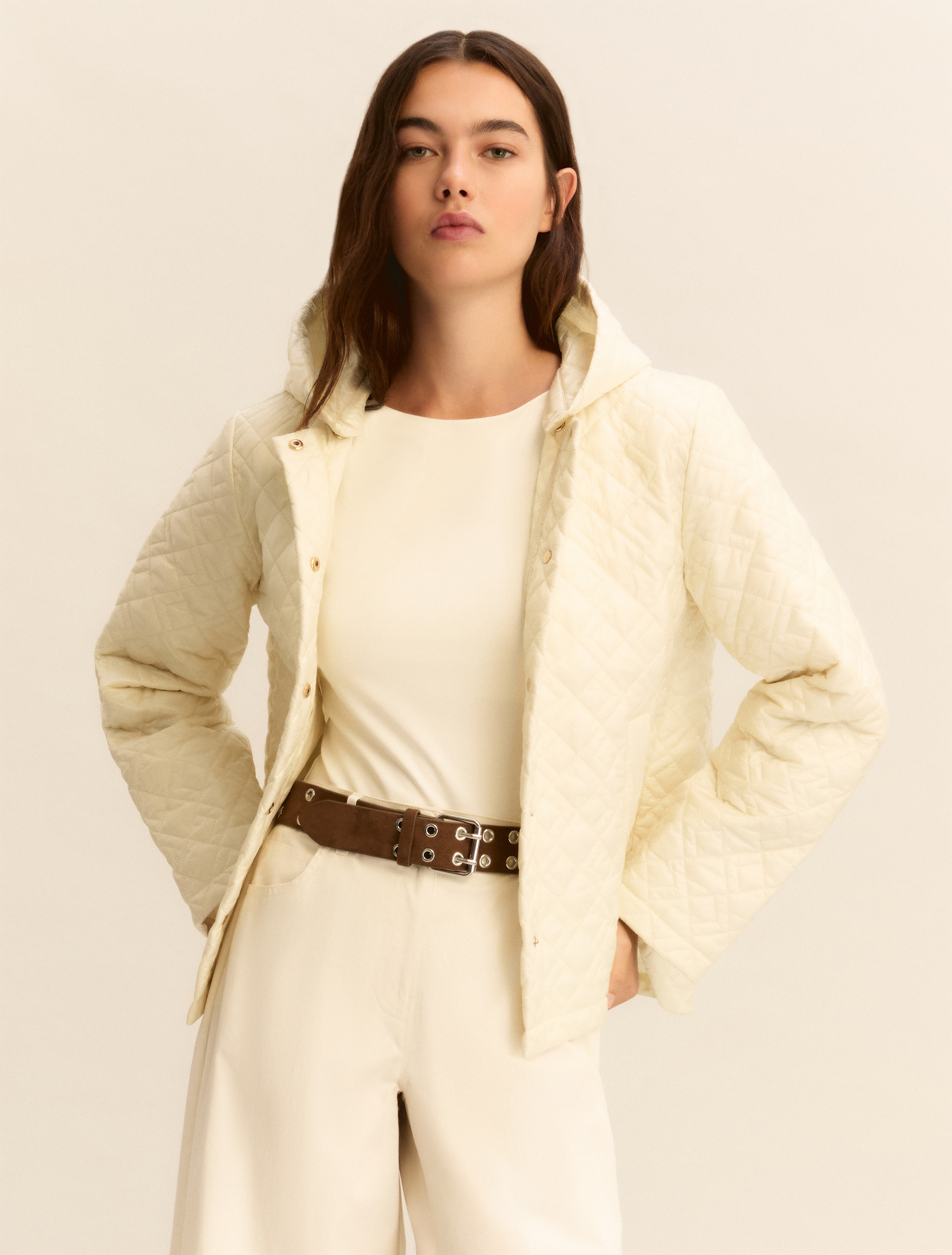 Giubbino trapuntato in tessuto antigoccia - PANNA - Emme - 1