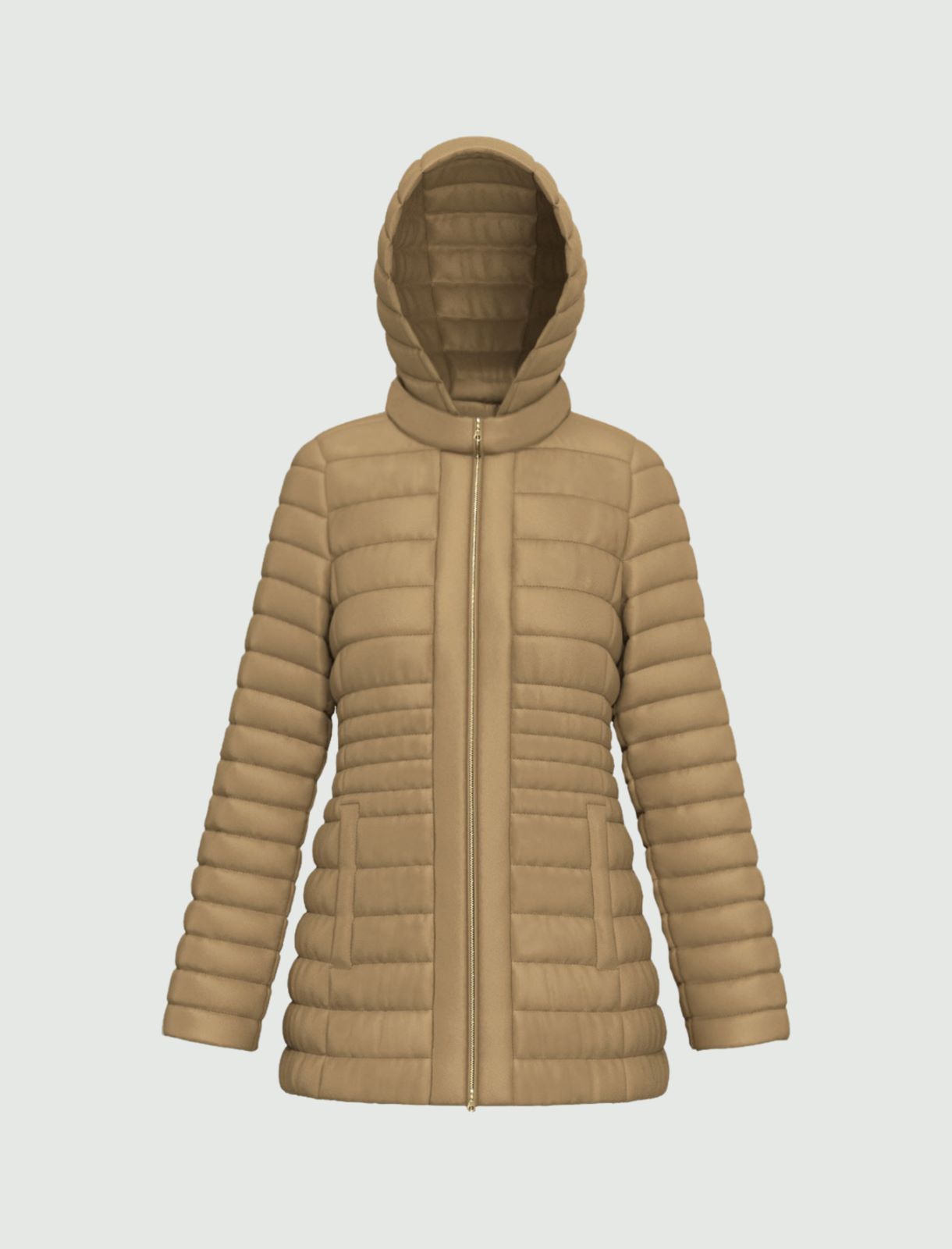 Quilted water-repellent down jacket - CAMEL - Emme - 4