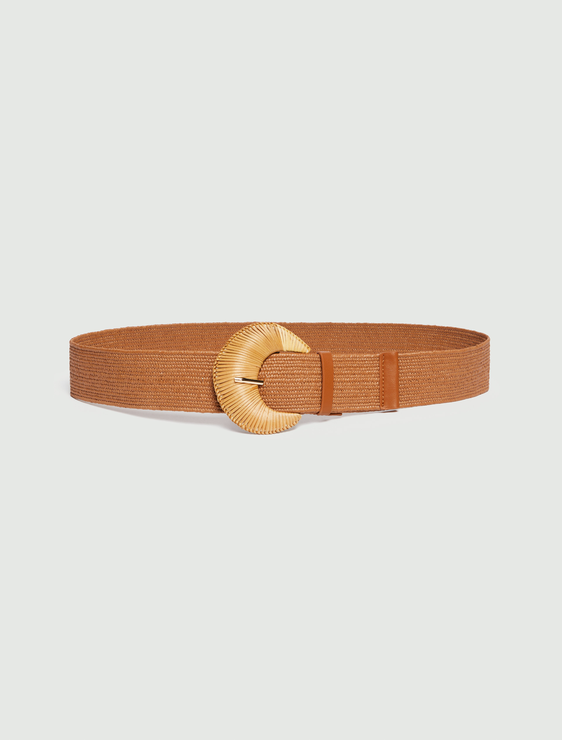 Stretch raffia belt - TOBACCO - Emme - 2