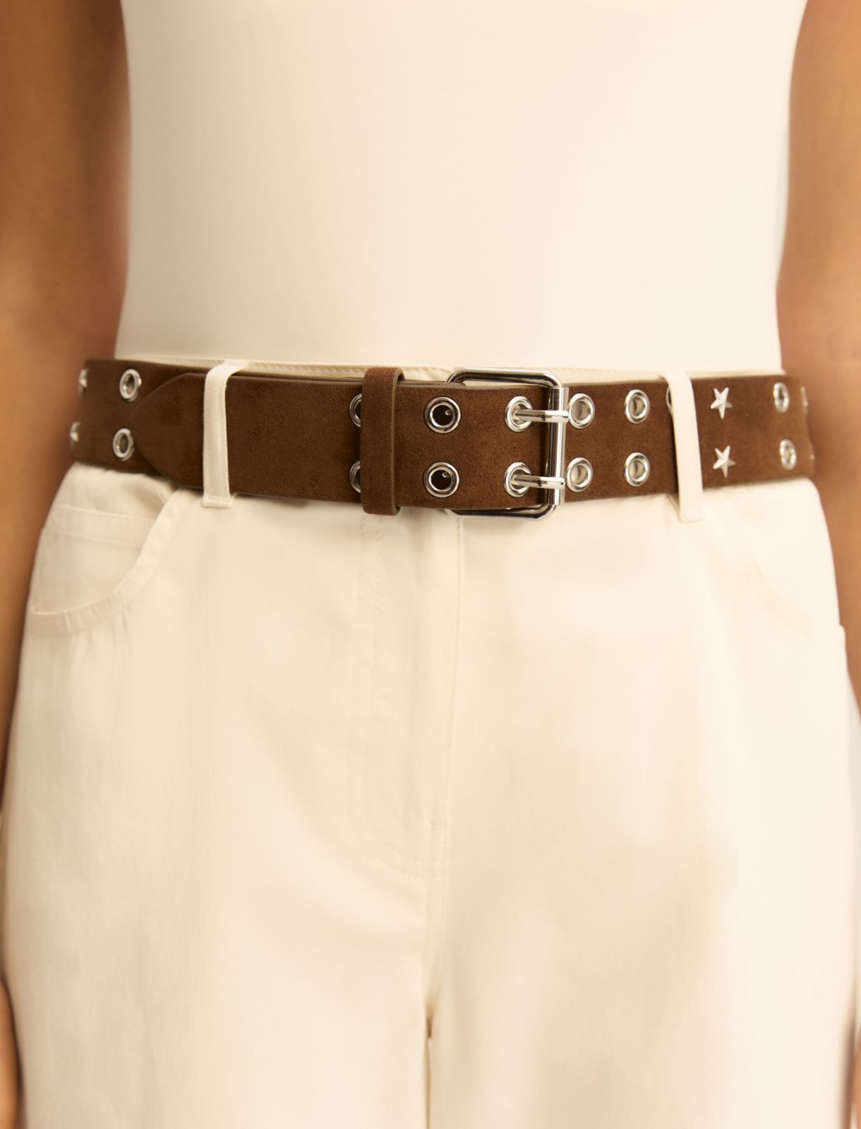 Cintura con borchie - TESTA MORO - Emme