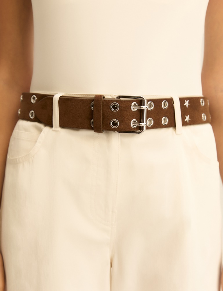 Cintura con borchie - TESTA MORO