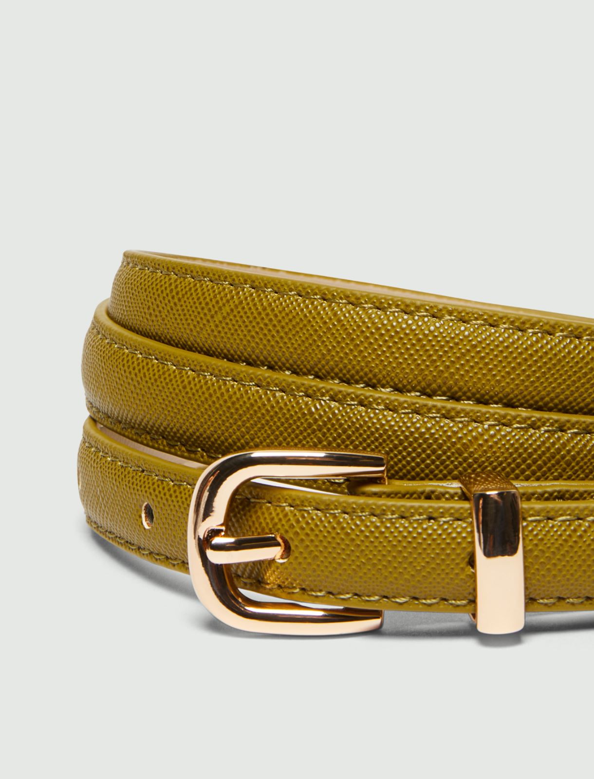 Saffiano leather-look thin belt - GREEN - Emme - 4