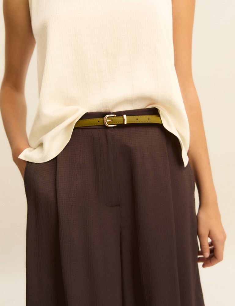 Saffiano leather-look thin belt - Emme
