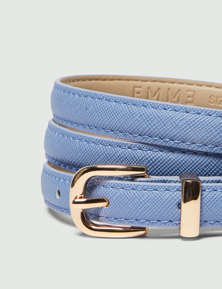 Saffiano leather-look thin belt - Emme - 3