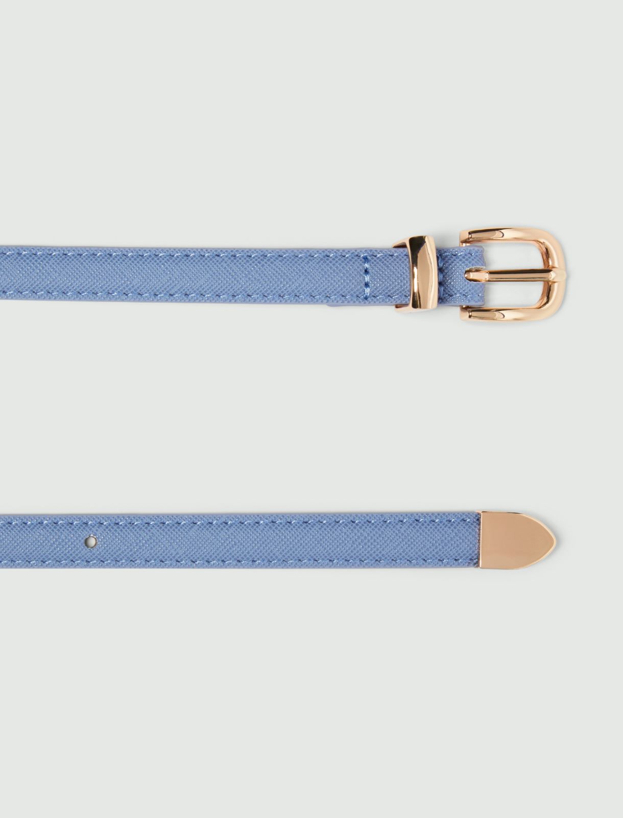 Saffiano leather-look thin belt - SKY BLUE - Emme - 3