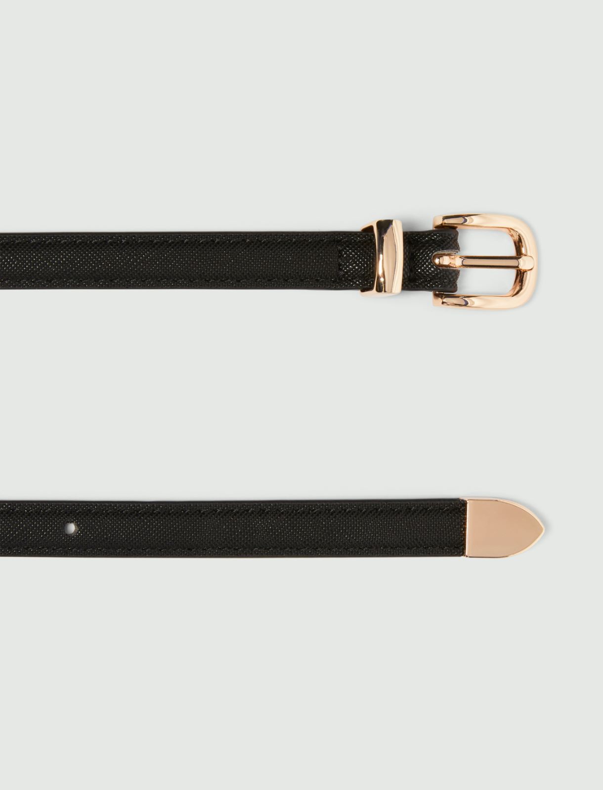 Saffiano leather-look thin belt - BLACK - Emme - 3