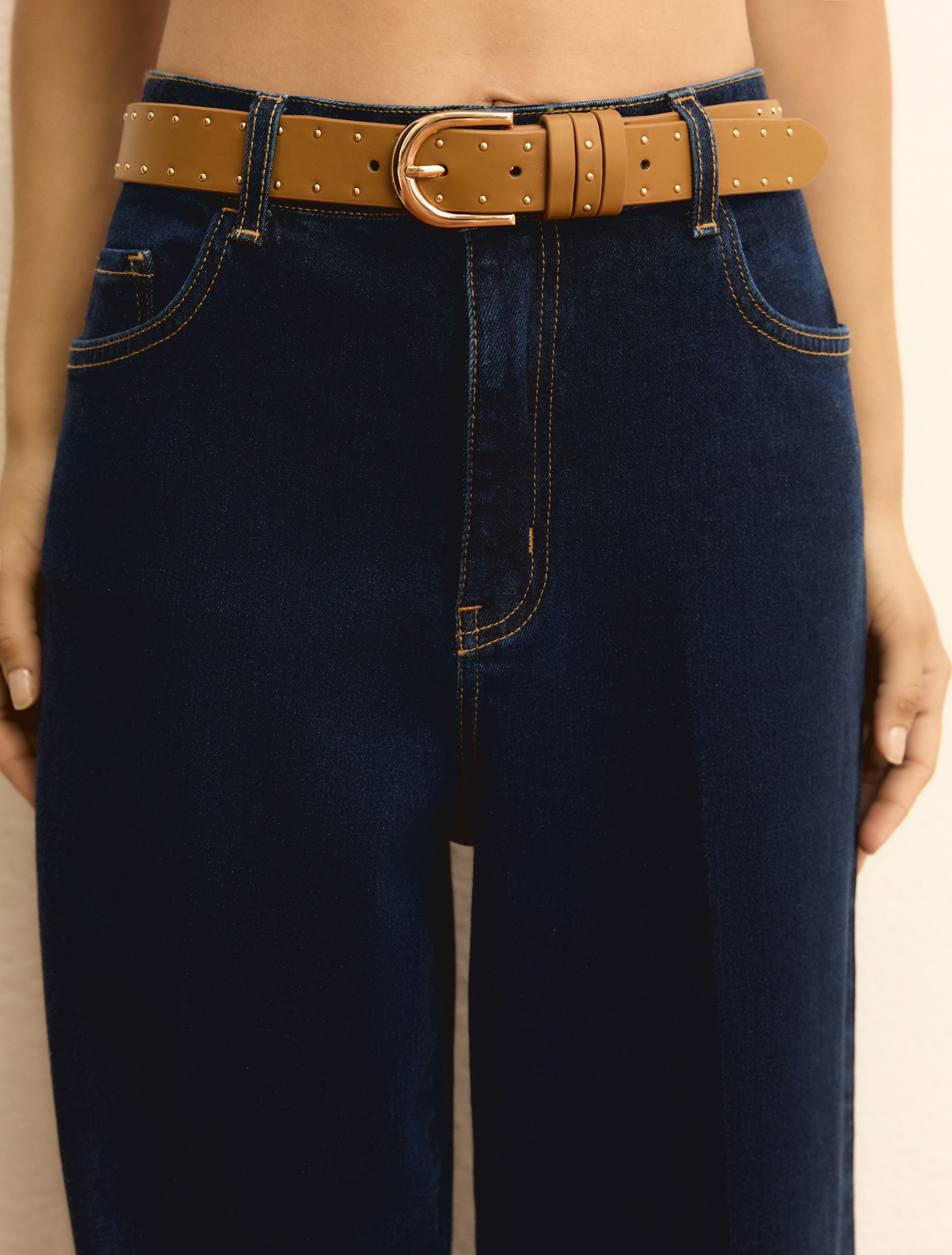 Micro-studded belt - CAMEL - Emme - 1