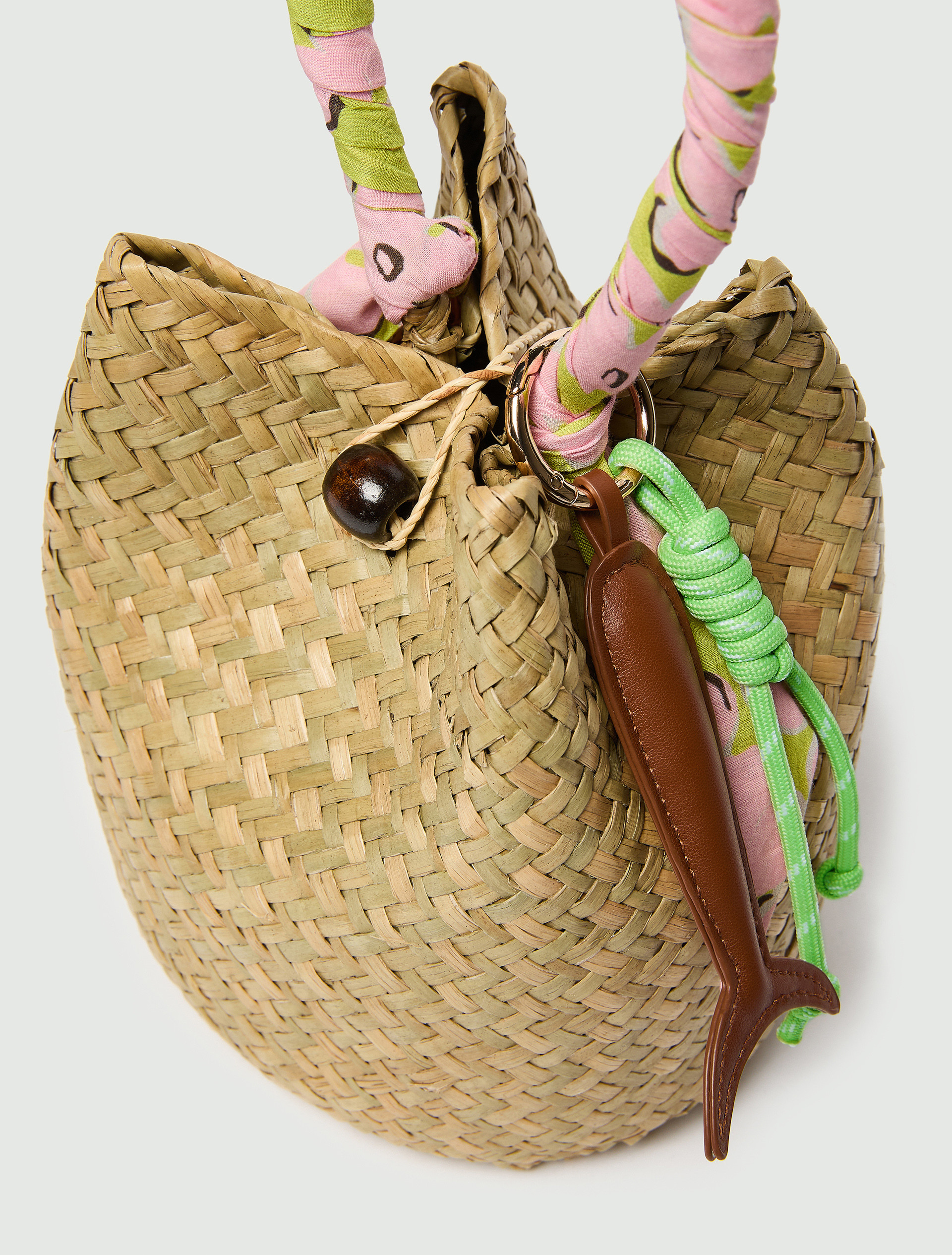Straw bucket bag - BEIGE - Emme - 4