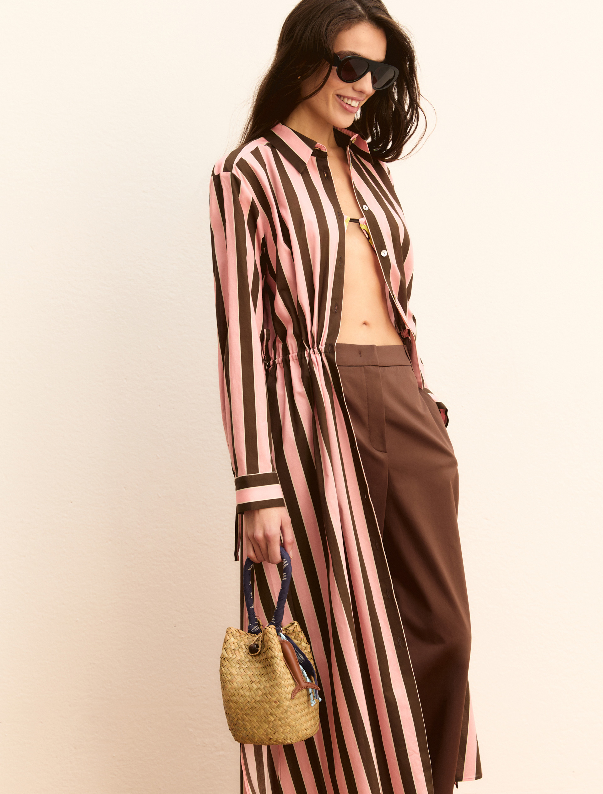Straw bucket bag - BEIGE - Emme - 1
