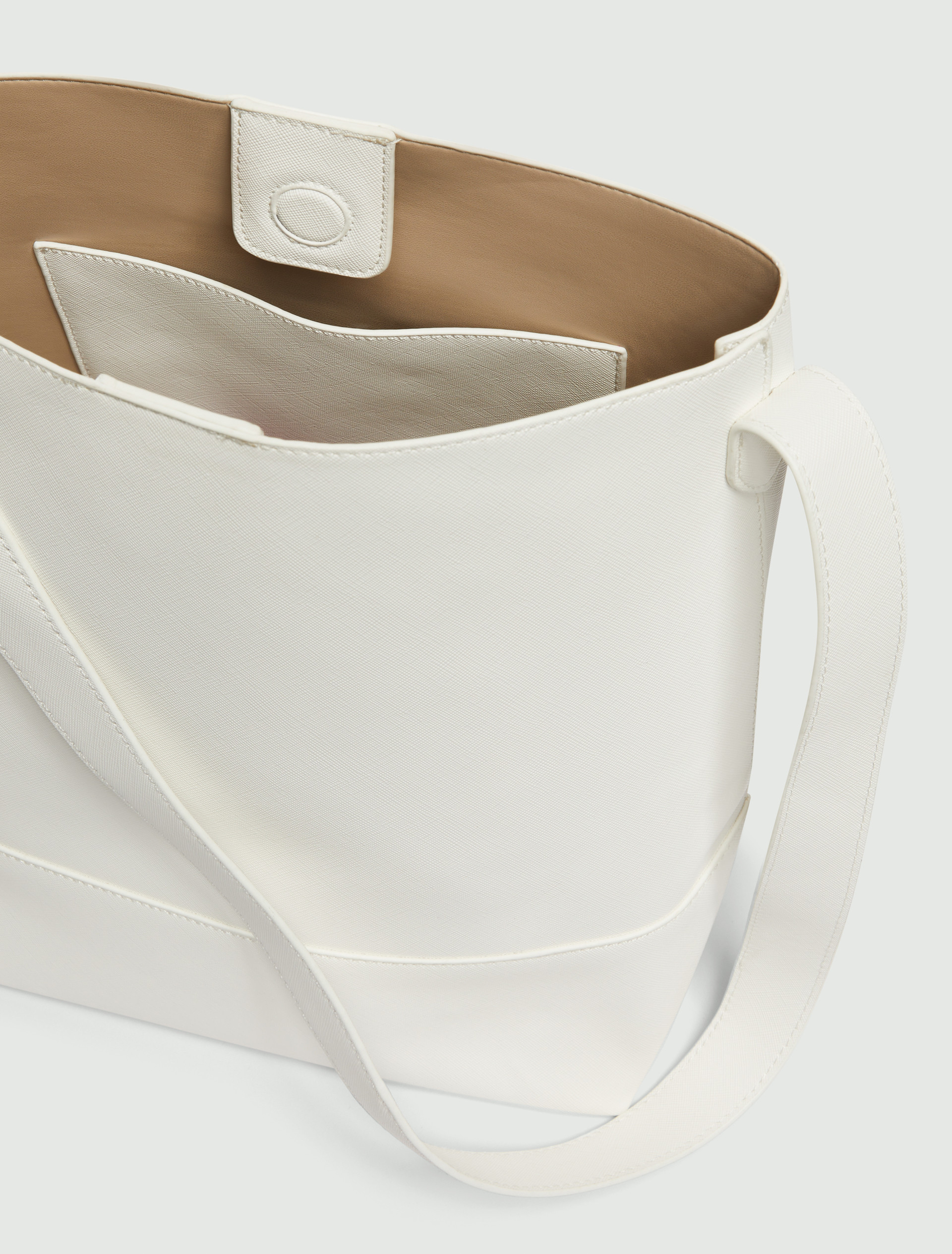 Large Saffiano leather-look bag - WHITE - Emme - 3