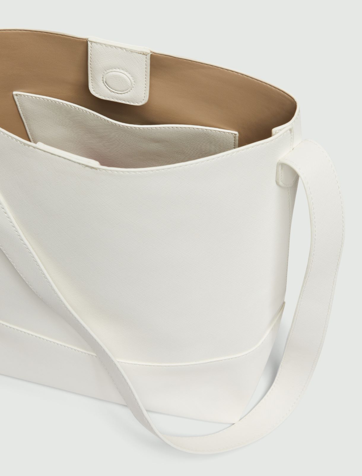 Large Saffiano leather-look bag - WHITE - Emme - 3