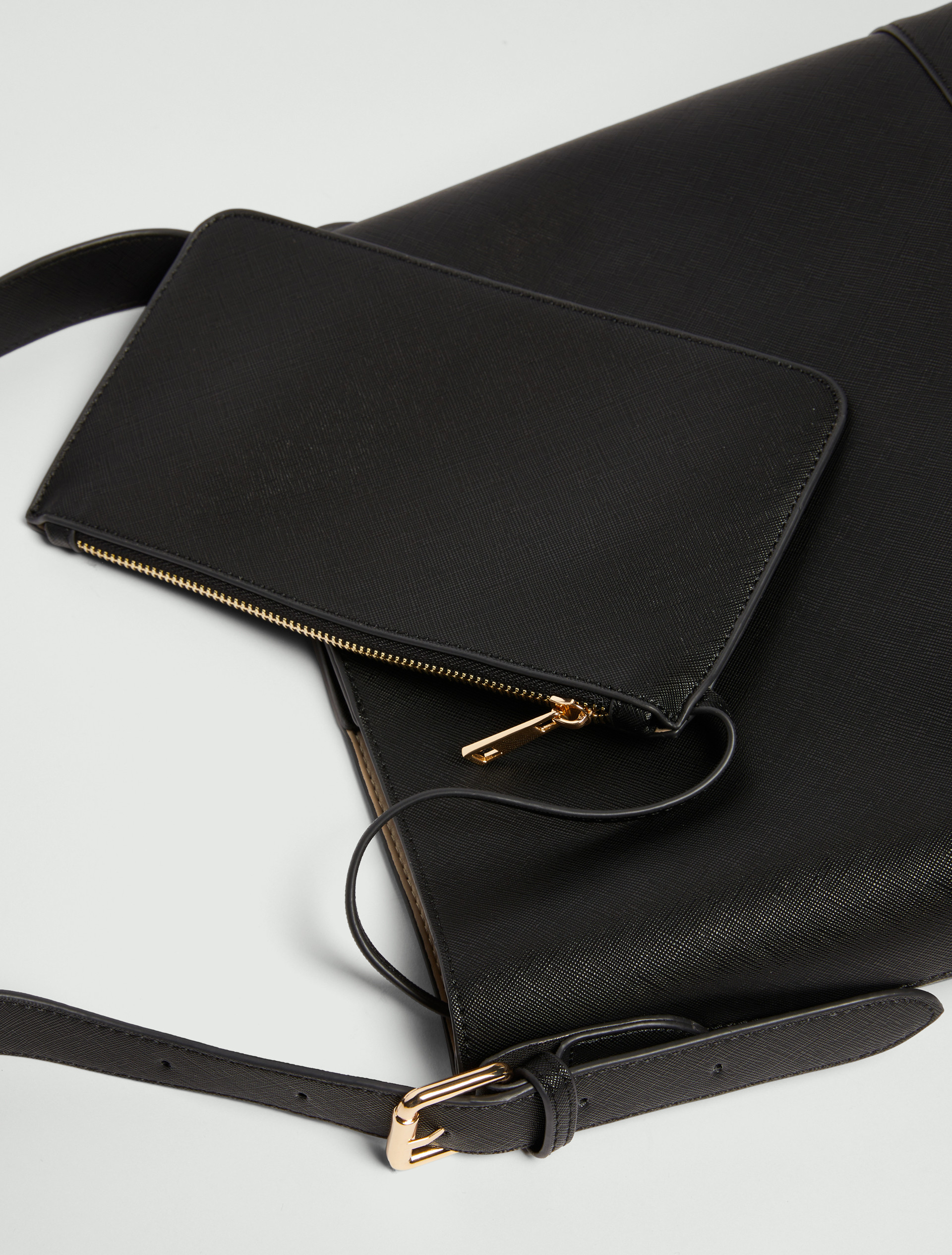 Large Saffiano leather-look bag - BLACK - Emme - 4