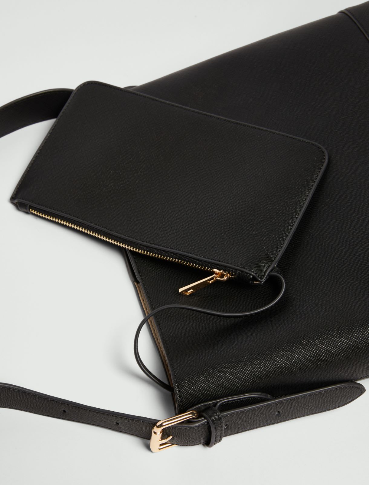 Large Saffiano leather-look bag - BLACK - Emme - 4