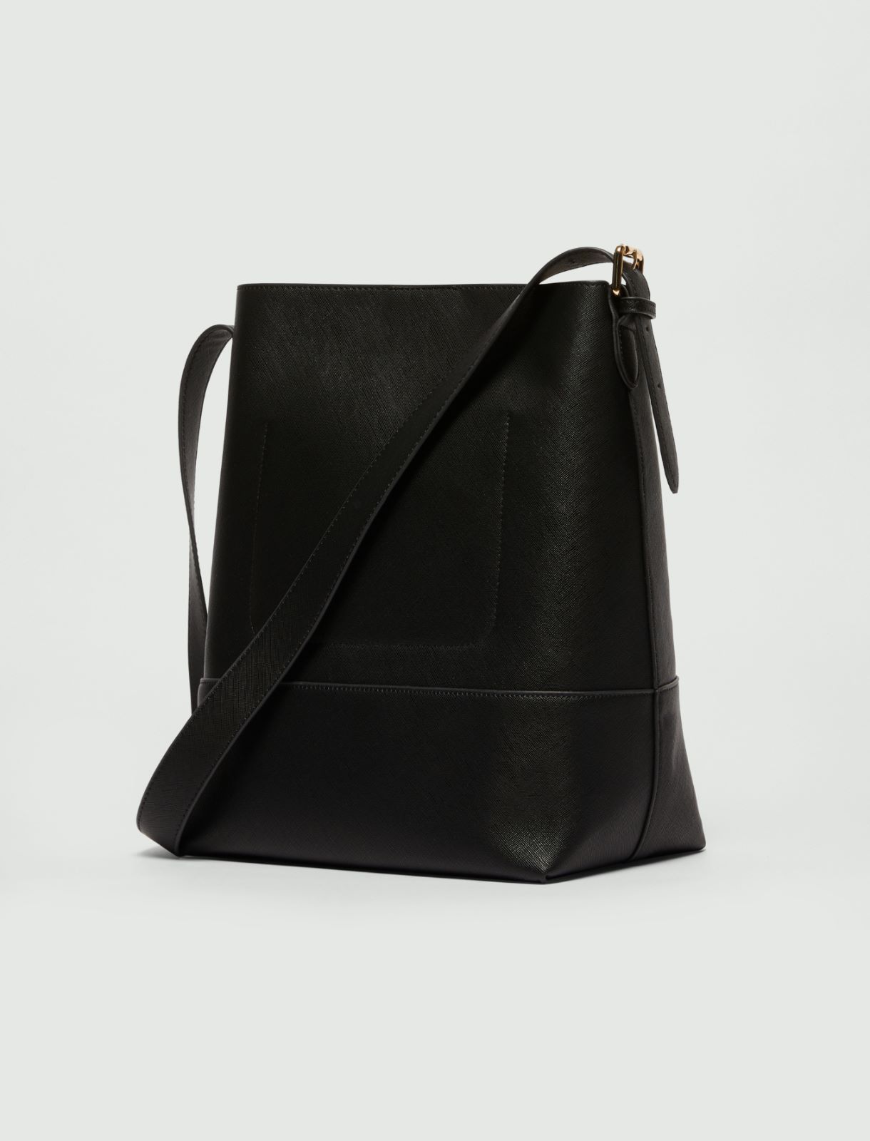 Large Saffiano leather-look bag - BLACK - Emme - 5