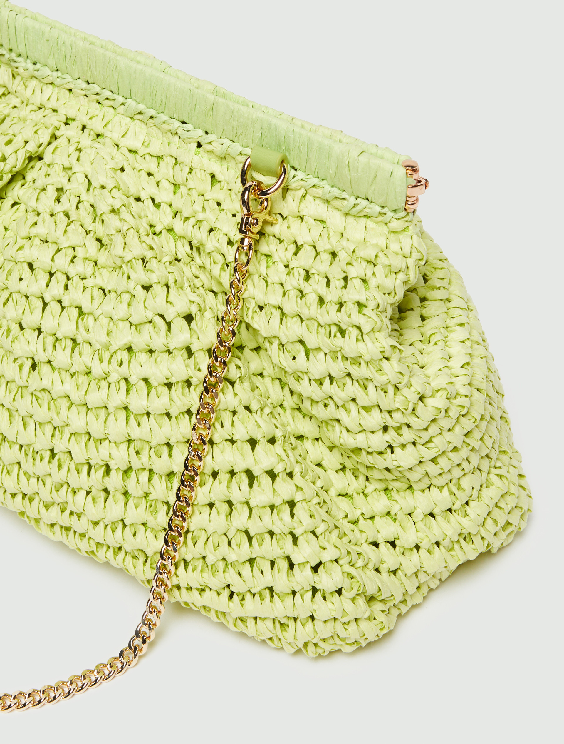 Clutch in rafia - LIME - Emme - 5