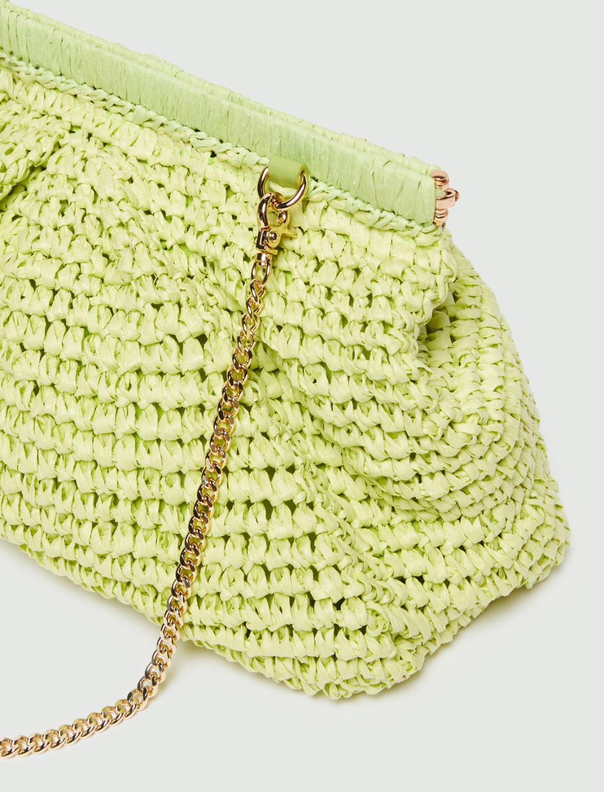 Clutch in rafia - LIME - Emme - 5