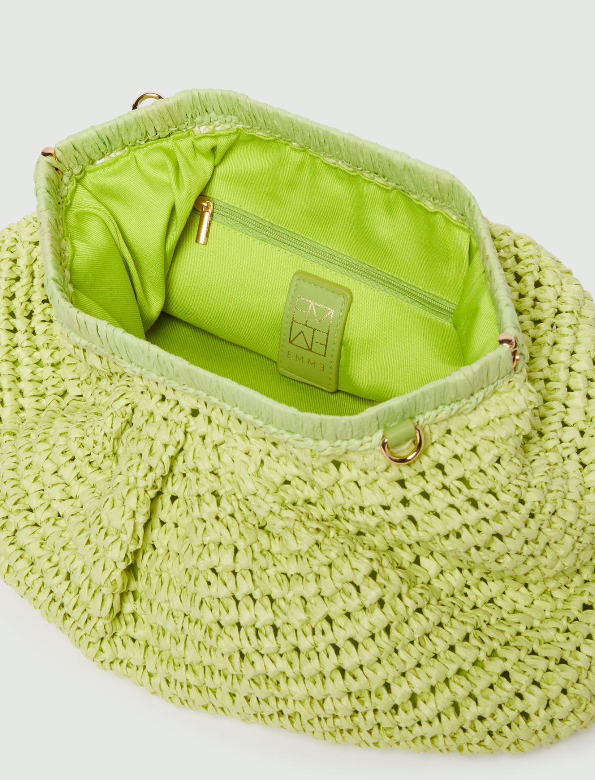 Clutch in rafia - LIME - Emme - 4