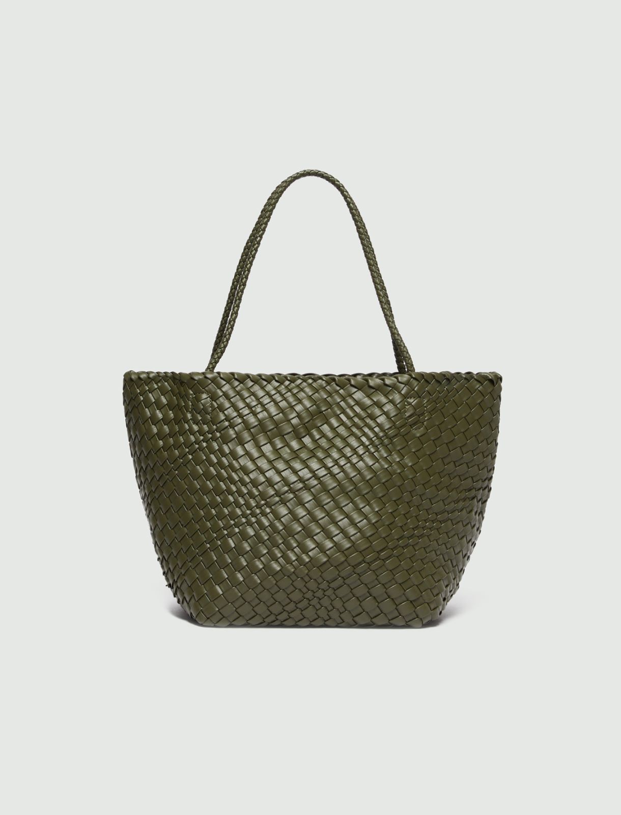 Unstructured woven shopping tote - MILITARY GREEN - Emme - 2