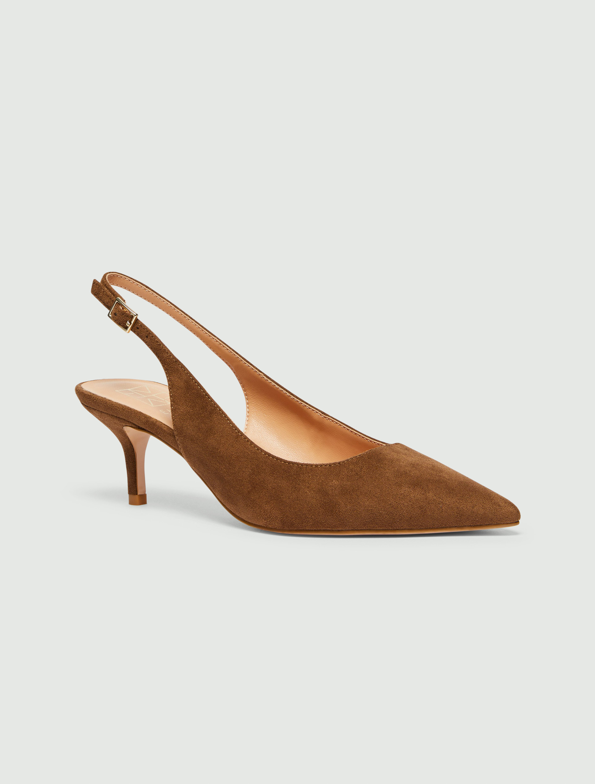 Thin-heeled slingbacks - DARK BROWN - Emme - 3