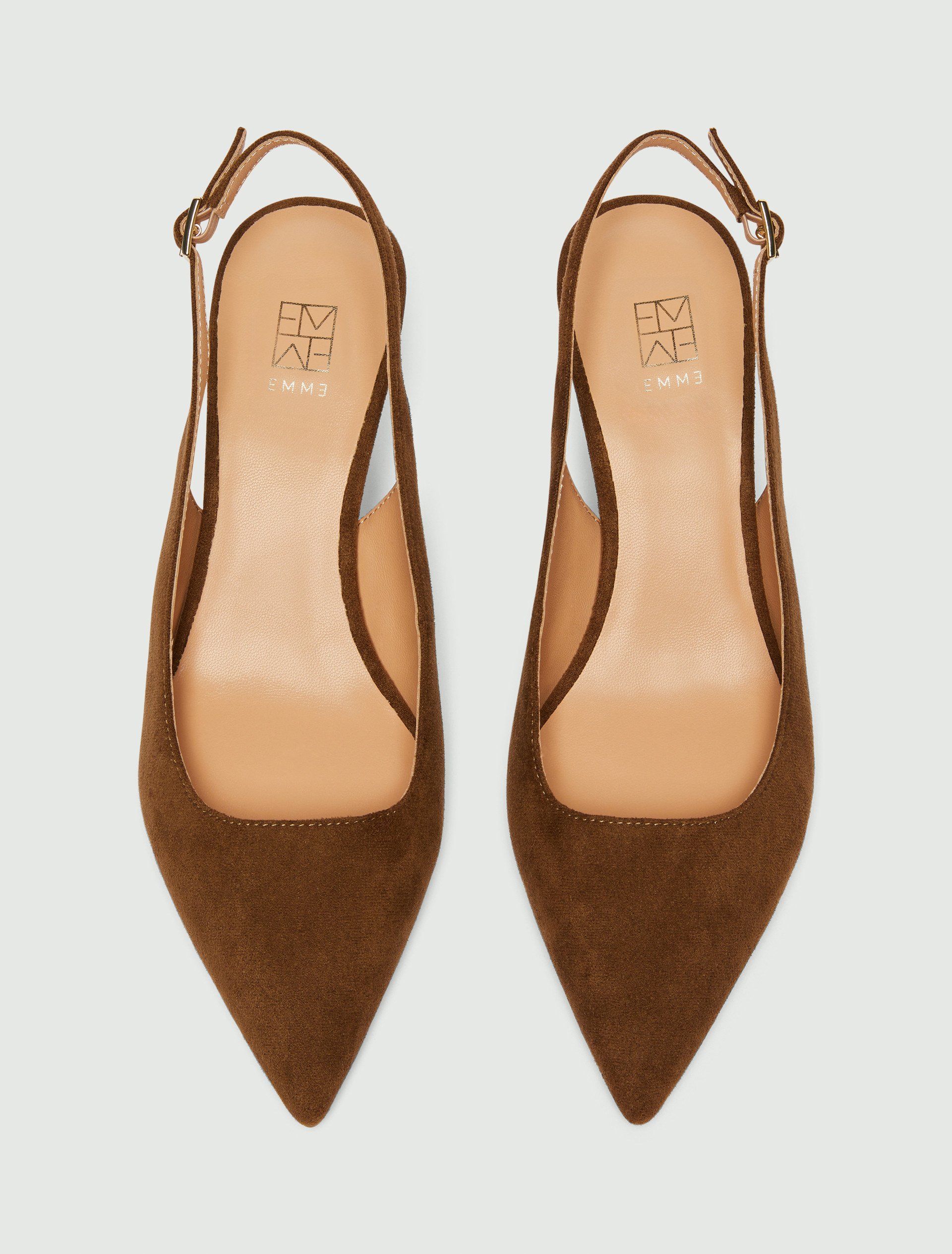 Thin-heeled slingbacks - DARK BROWN - Emme - 5