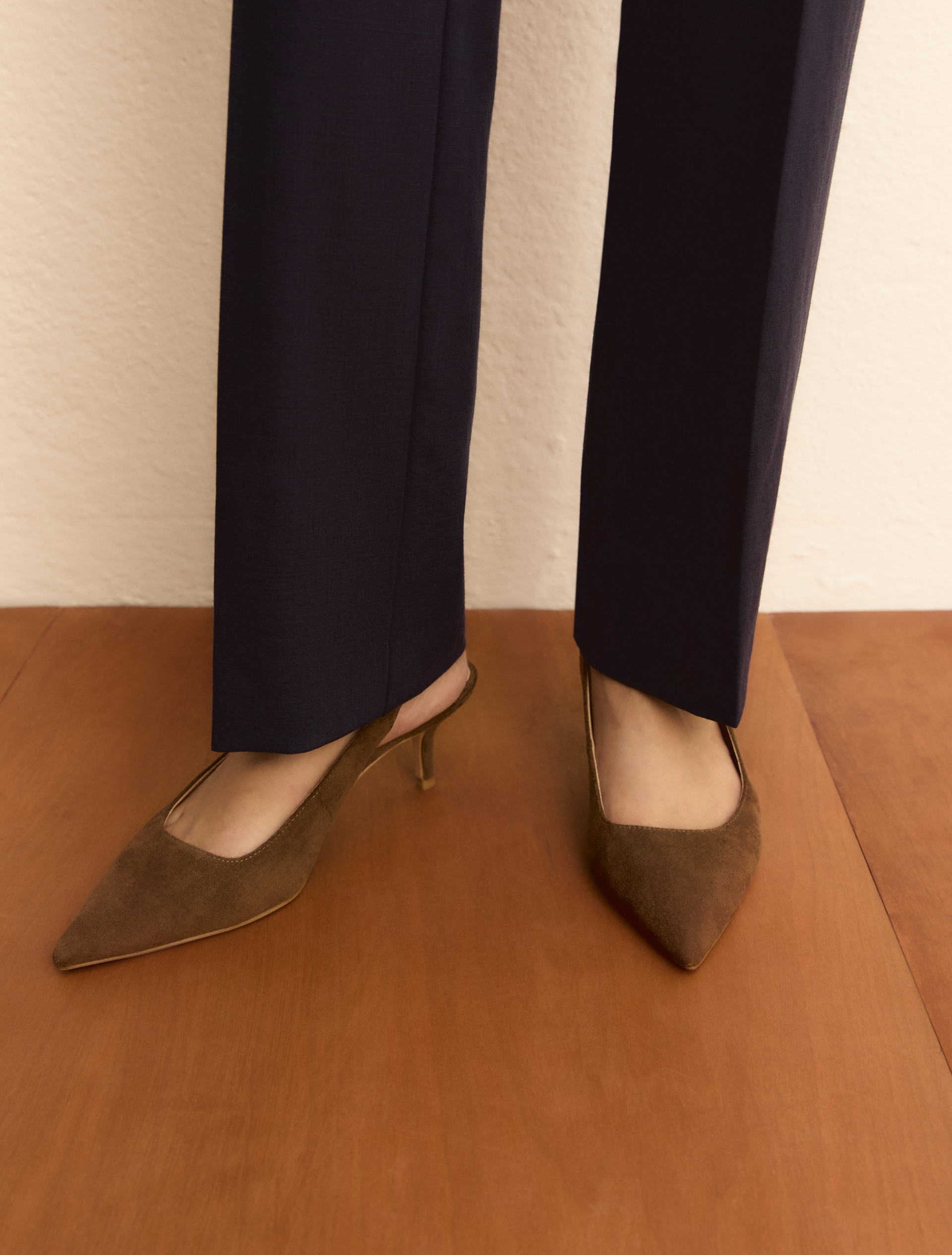 Thin-heeled slingbacks - DARK BROWN - Emme - 1