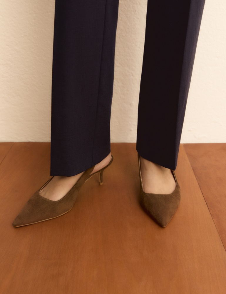 Thin-heeled slingbacks - DARK BROWN