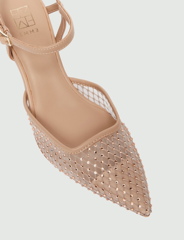 Slingback in mesh con cristalli - Emme - 4