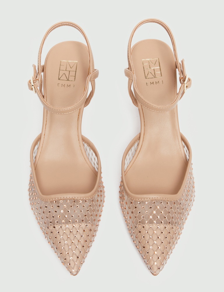 Slingback in mesh con cristalli - Emme - 5