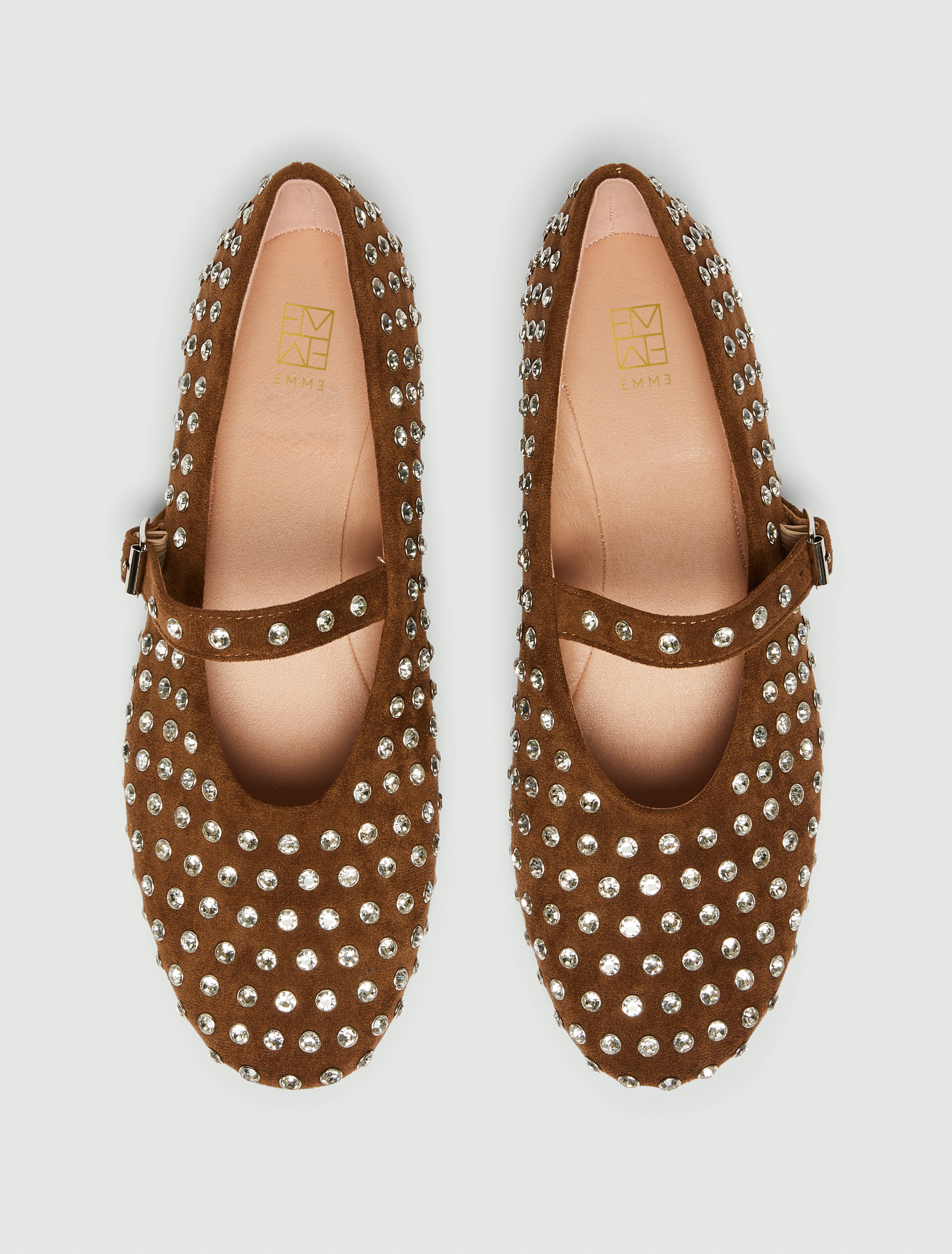 Ballerina Mary Jane con cristalli - TESTA MORO - Emme - 4
