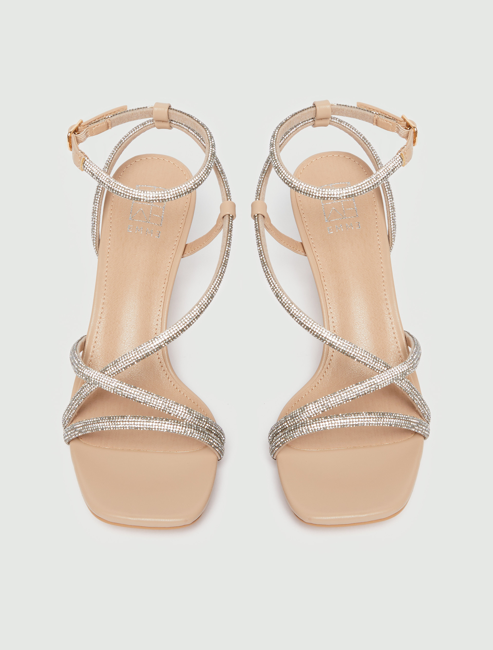Crystal-adorned sandals - SILVER - Emme - 5