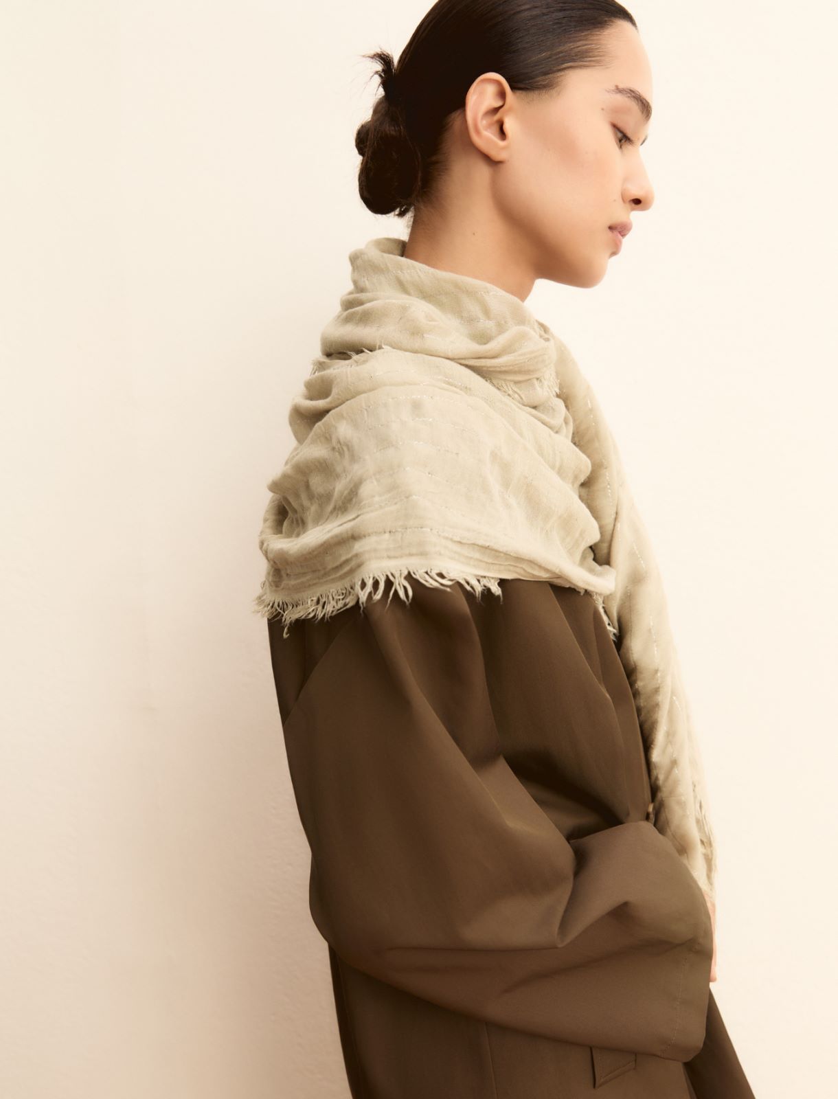 Lurex yarn stole - BEIGE - Emme