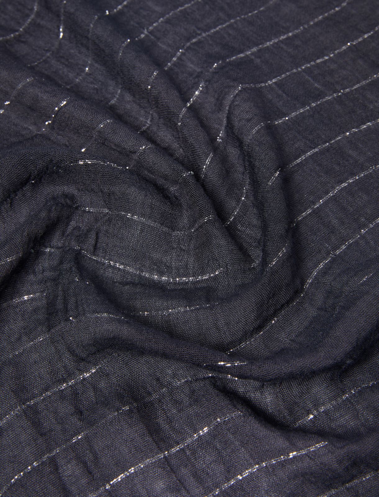 Lurex yarn stole - NAVY - Emme - 3