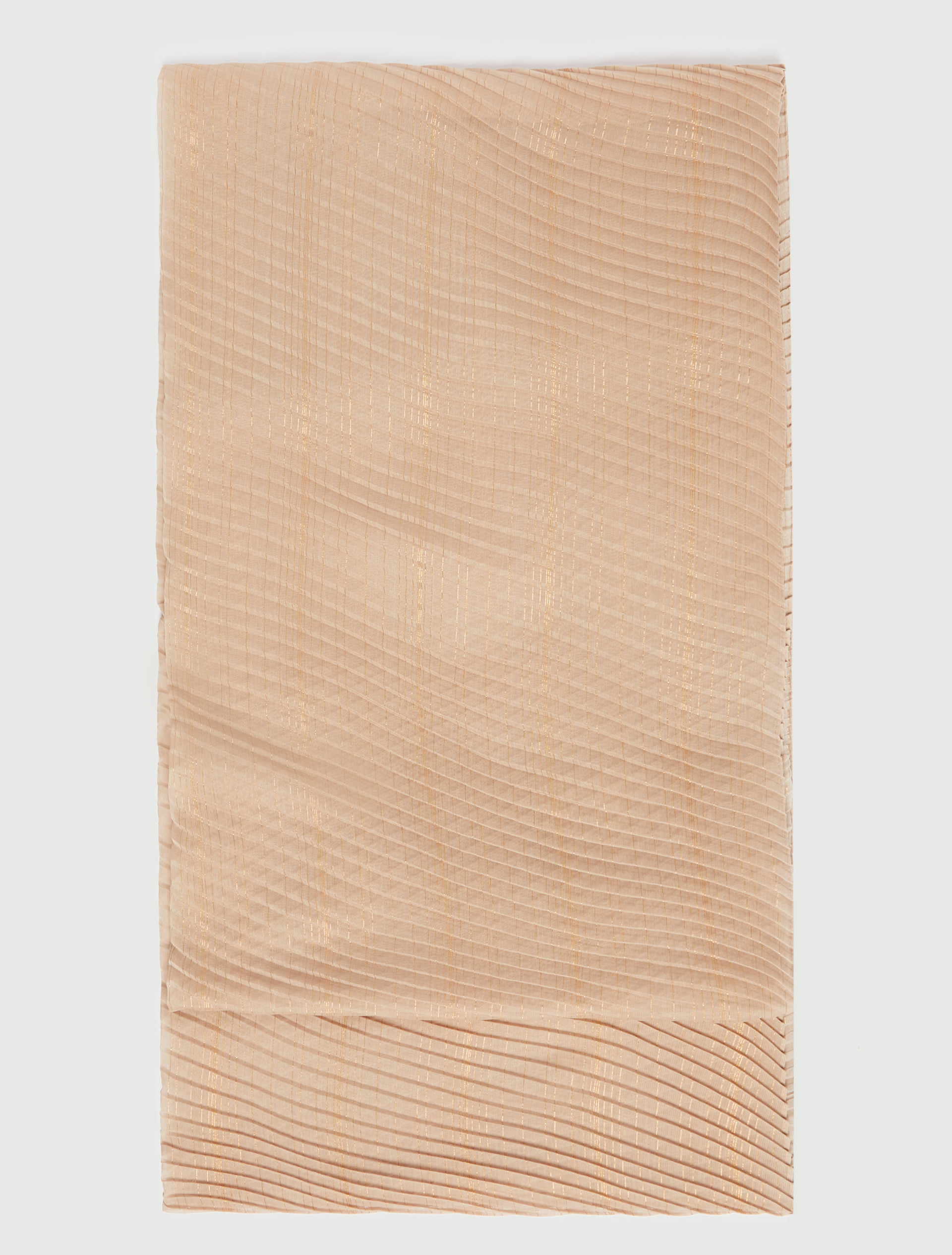 Pleated stole - BEIGE - Emme - 3