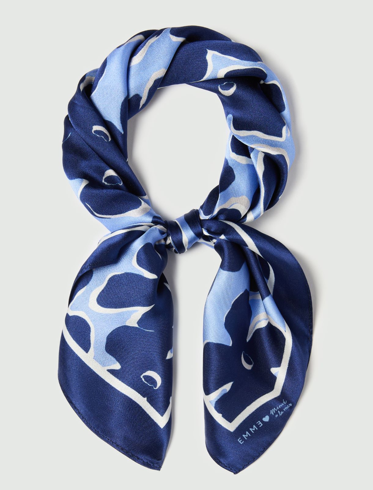 Silk twill bandana - DEEP BLUE - Emme - 2