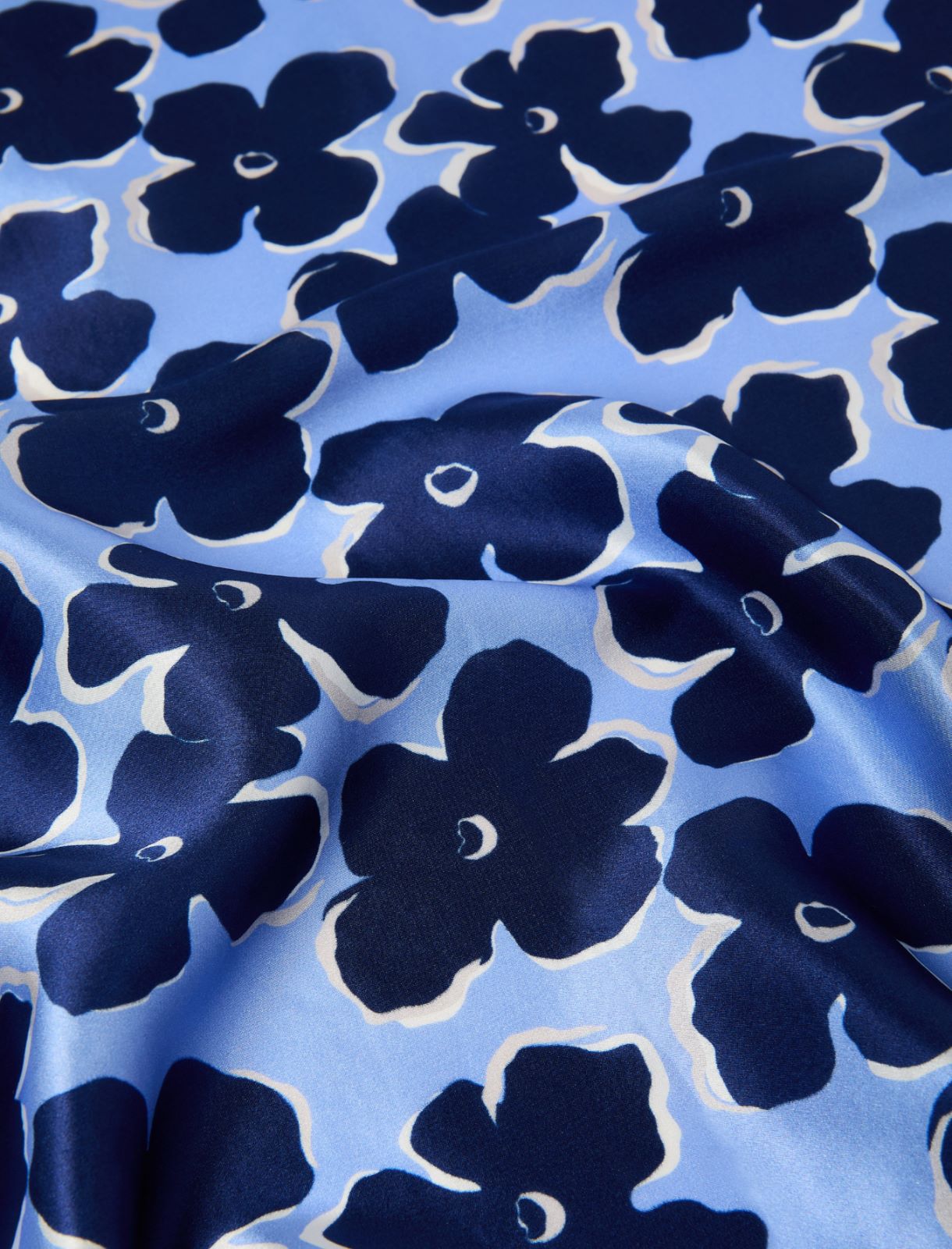 Silk twill bandana - DEEP BLUE - Emme - 3