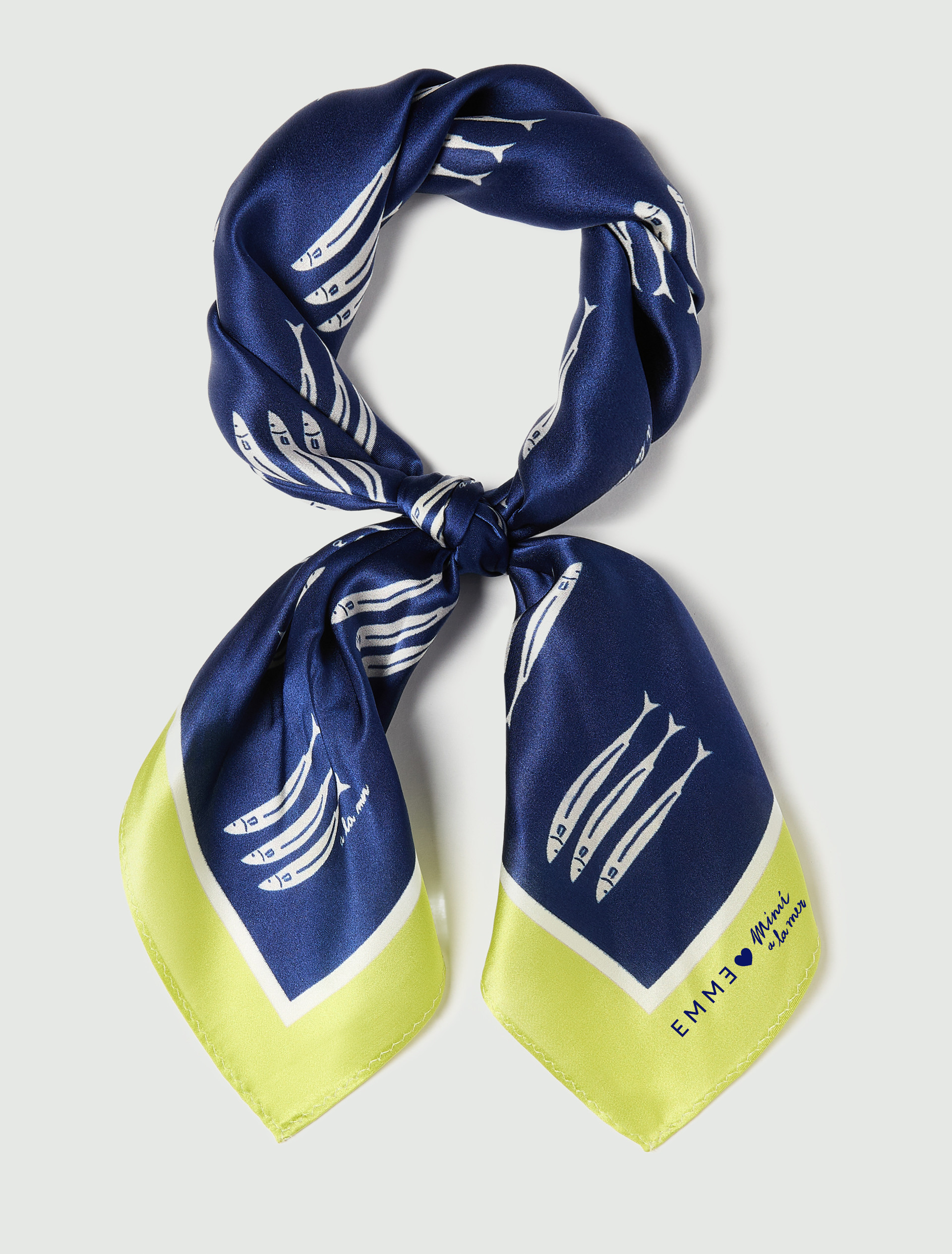 Silk twill bandana - NAVY - Emme - 2
