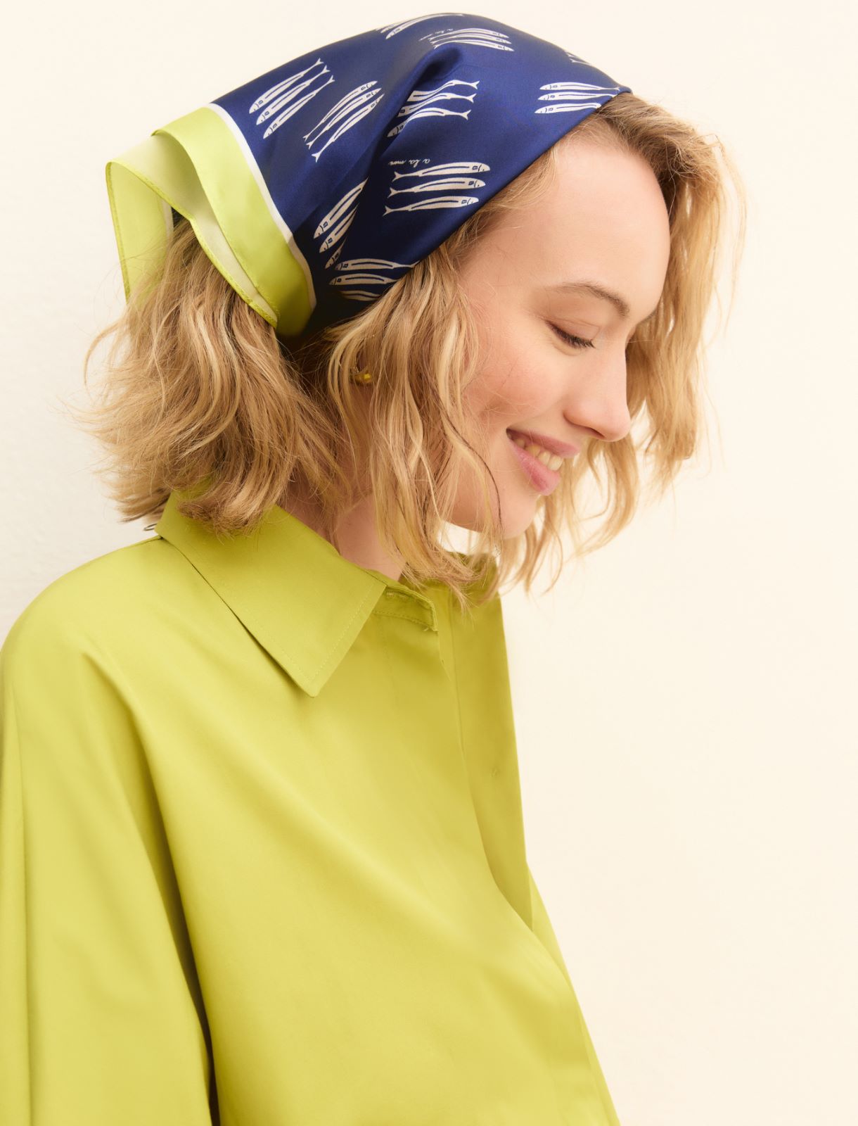 Silk twill bandana - NAVY - Emme