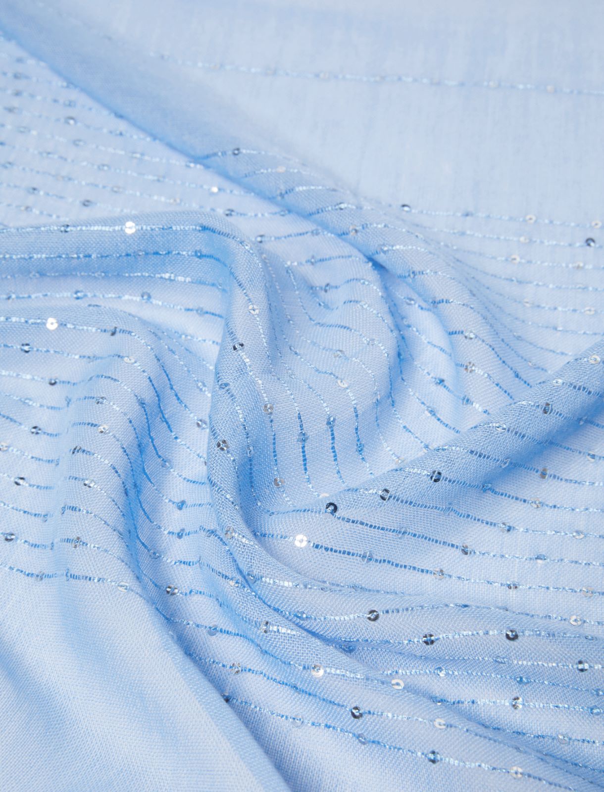 Sequinned scarf - LIGHT BLUE - Emme - 4